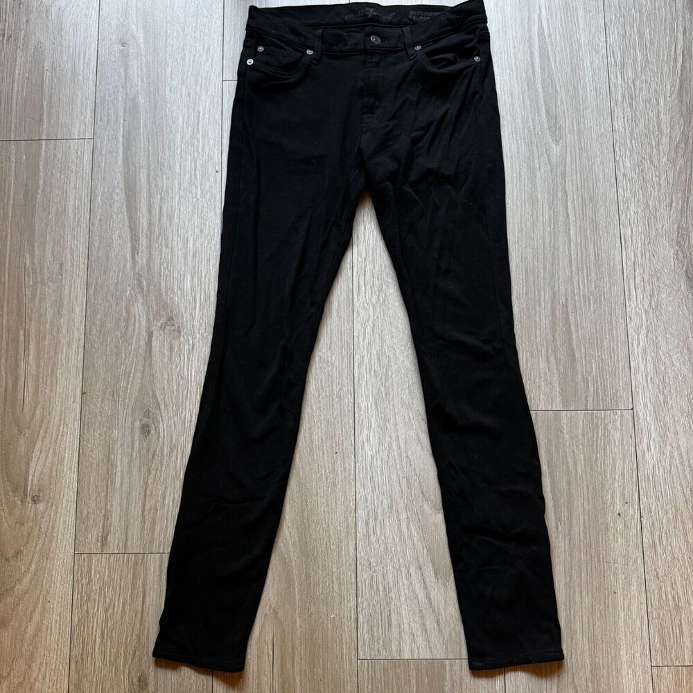 7 For All Mankind Black Straight Leg Jeans Sleek and Timeless